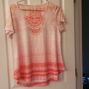 Orange and white shirt
